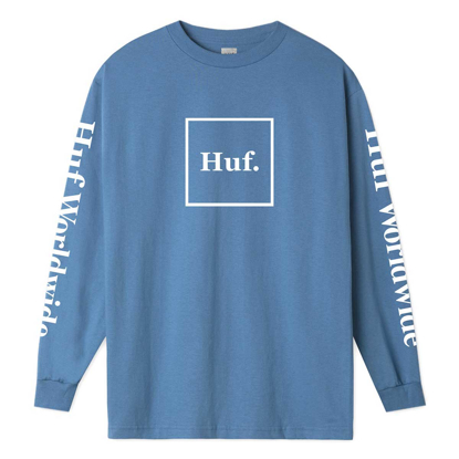 HUF ESSENTIALS DOMESTIC L/S GREEK BLU XL