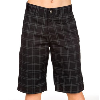 VOLCOM FRICKIN PLAID SHORT KID BLK 24