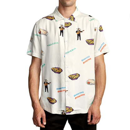 RVCA HOT FUDGE SS ANTIQUE WHT L