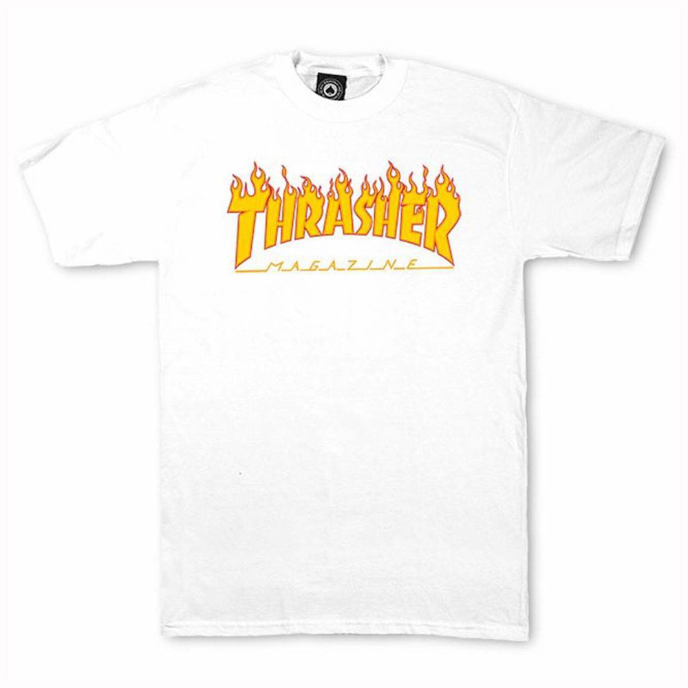 THRASHER MAGAZINE FLAME T-SHIRT WHITE L