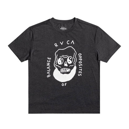 RVCA BENJ SKULL T-SHIRT DARK CHARCOAL L