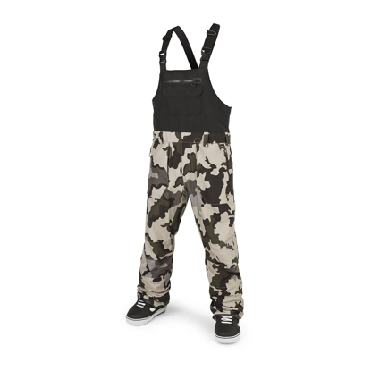 VOLCOM RAIN GORE BIB OVERALL DRILL KHAKI XL