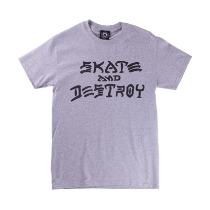 THRASHER MAGAZINE SKATE AND DESTROY T-SHIRT GREY L