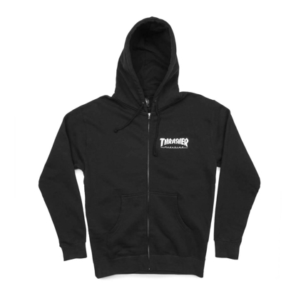 THRASHER MAGAZINE LOGO ZIP HOOD BLACK S