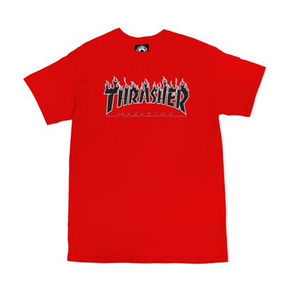 THRASHER MAGAZINE FLAME T-SHIRT RED M