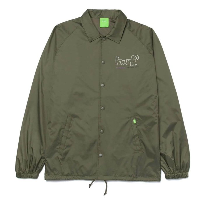 HUF DROP OUT COACHES JACKET FOREST GREEN M