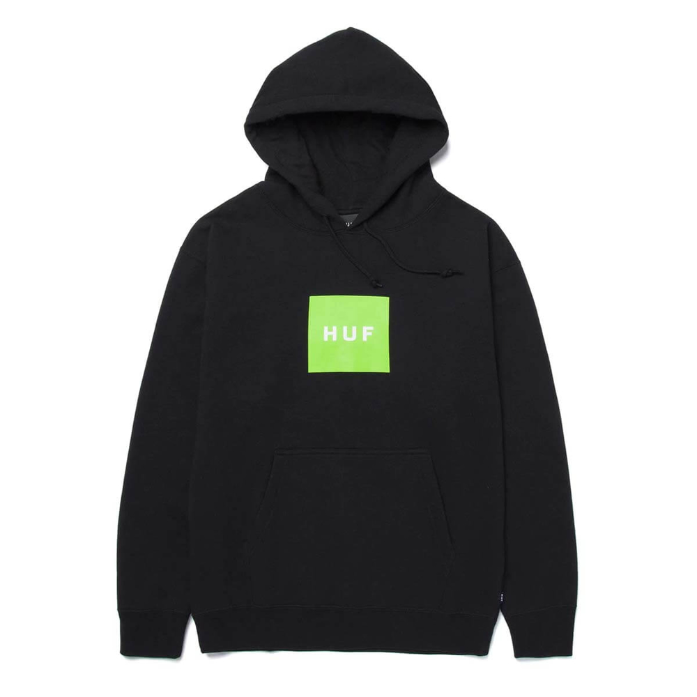 HUF ESSENTIALS BOX LOGO PULLOVER HOODIE BLACK M