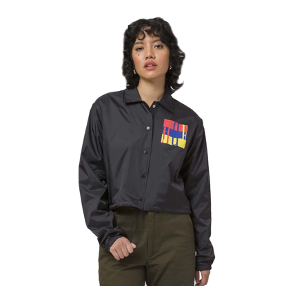 HUF WOMENS BLOCK CROP COACH JACKET BLACK S