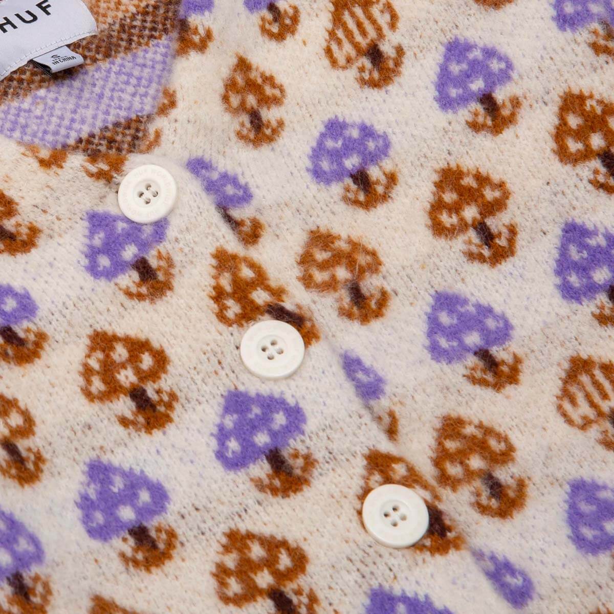 HUF SHROOM CROPPED CARDIGAN PULLOVER | Obsession Shop