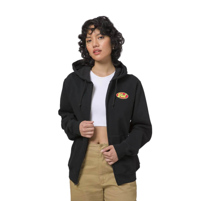 HUF HER HUF ZIP HOODIE BLACK M