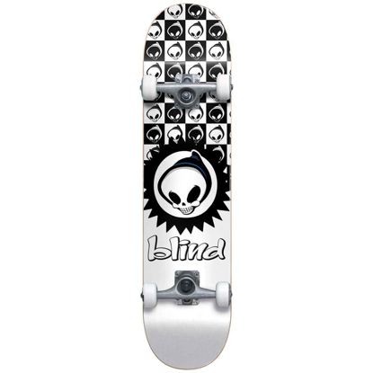 BLIND CHECKERED REAPER YTH FP SOFT WHEELS 7.375" COMPLETE WHITE 7.375"
