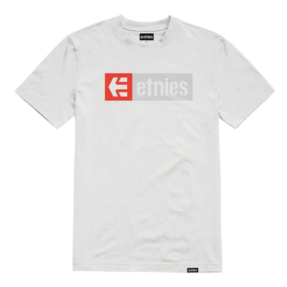 ETNIES NEW BOX T-SHIRT WHITE/GREY/RED S