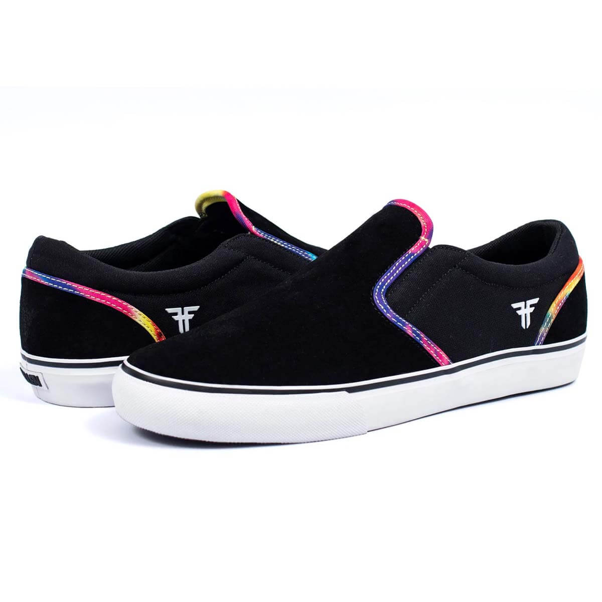 Fallen Easy Suede & Canvas Men’s Black & Tye Dye Shoes Size 11 Fallen - The Easy Black/Black - Vulc – Fallen Footwear main image 2