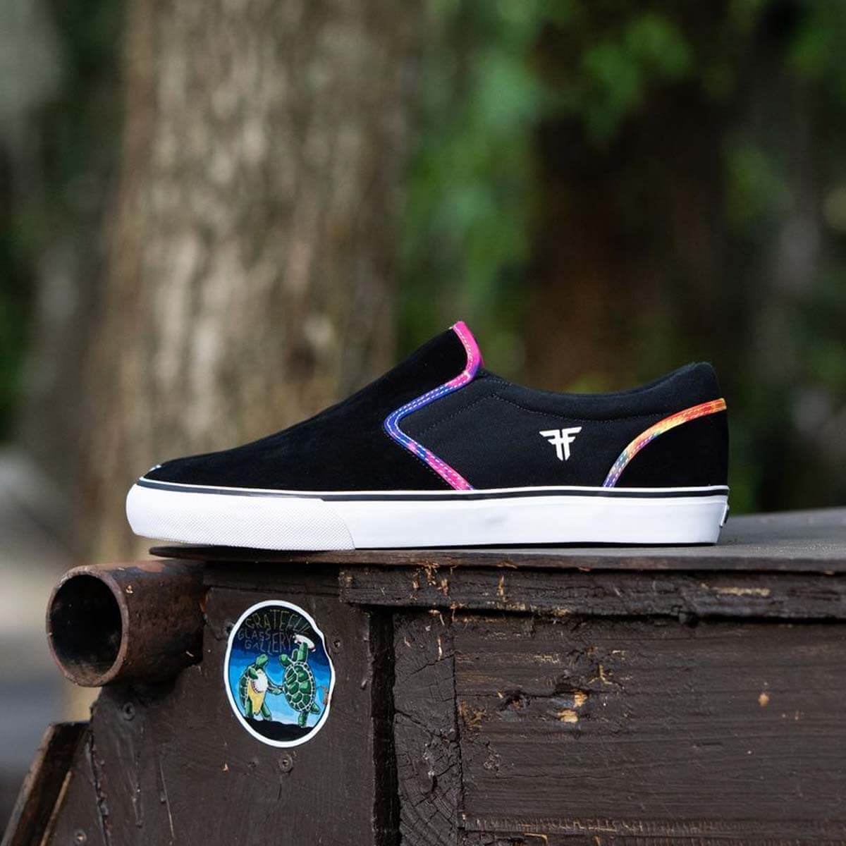Fallen Easy Suede & Canvas Men’s Black & Tye Dye Shoes Size 11 Fallen - The Easy Black/Black - Vulc – Fallen Footwear main image 4