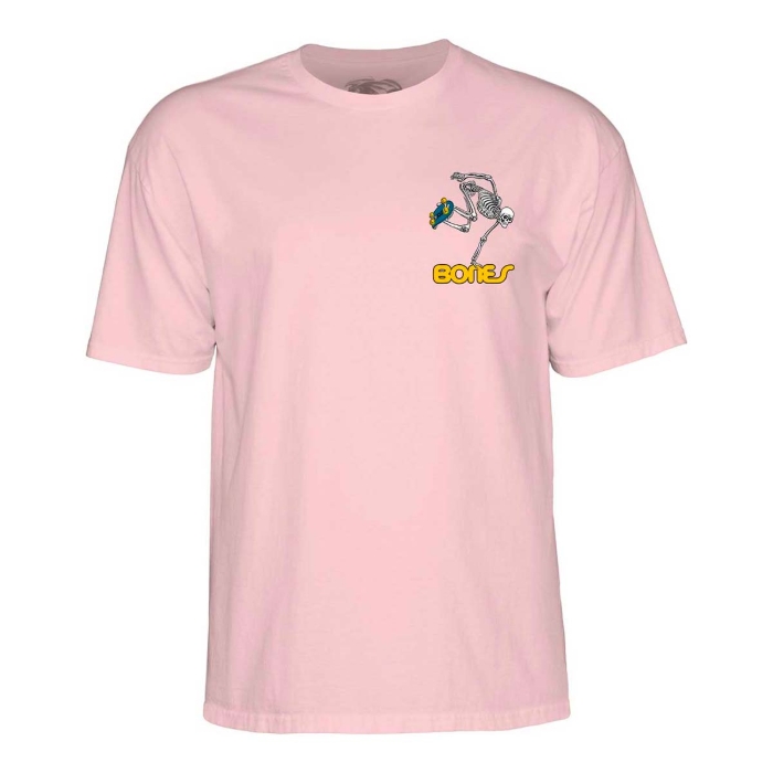 POWELL SKATEBOARD SKELETON KID T-SHIRT PINK L