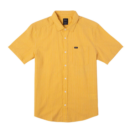 RVCA ENDLESS SEERSUCKER SHIRT VINTAGE GOLD M