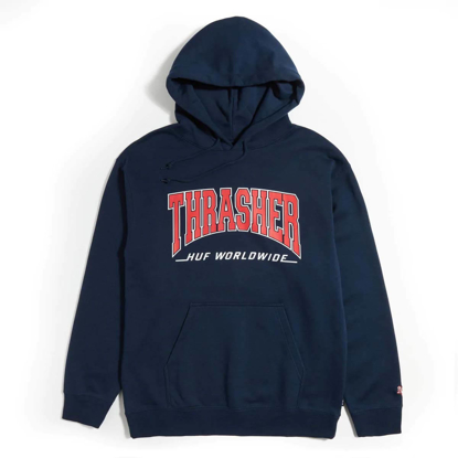 HUF BAYVIEW PULLOVER HOODIE NAVY S