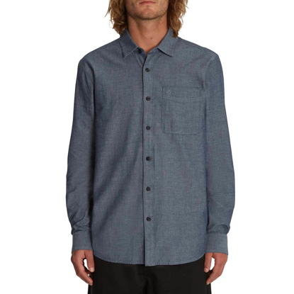 VOLCOM DATE KNIGHT LONGSLEEVE SHIRT NAVY M
