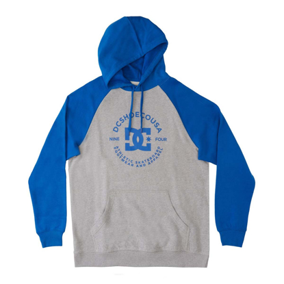 DC DC STAR PILOT RAGLAN PULLOVER HOODIE HEATHER GREY/TURKISH SEA L