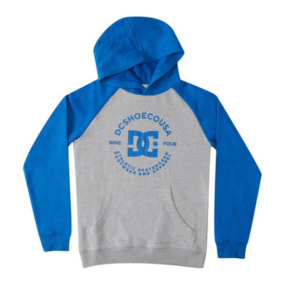 DC DC STAR PILOT RAGLAN BOY PULLOVER HOODIE HEATHER GREY/TURKISH SEA 10/S