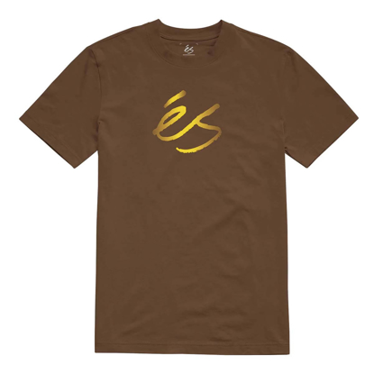 ES FOIL SCRIPT T-SHIRT BROWN L