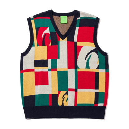 HUF SLOANE SWEATER VEST MULTI L