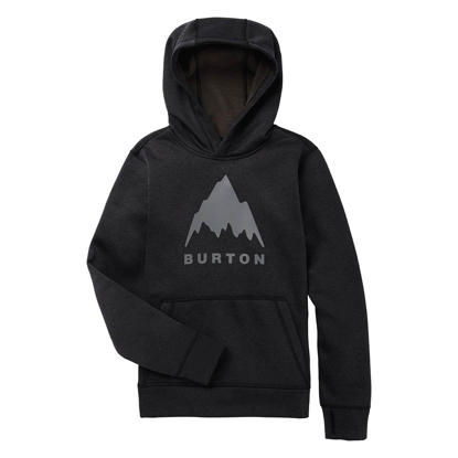 BURTON OAK KID PULLOVER HOODIE TRUE BLACK HEATHER M