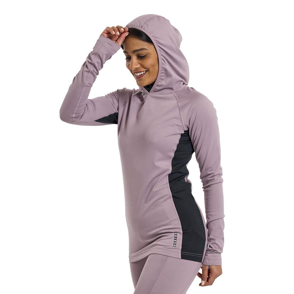 BURTON MIDWEIGHT X BASE LAYER LONG NECK HOODIE ELDERBERRY S