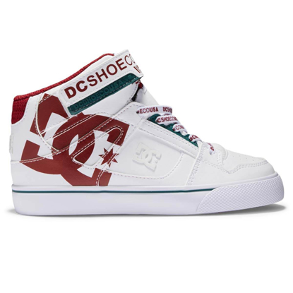 DC PURE HIGH-TOP SE KID WHITE/CHILI PEPPER 32