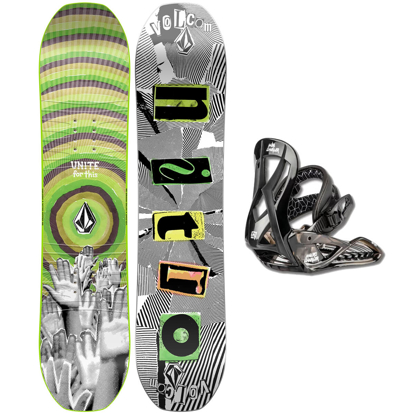 NITRO SET N RIPPER KIDS X VOLCOM 86 & CHARGER MICRO BLACK XS ASSORTED 86