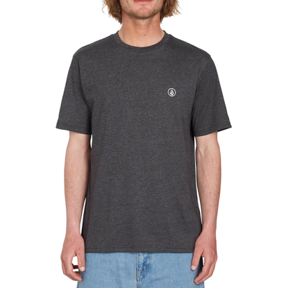 VOLCOM CIRCLE BLANKS HTH T-SHIRT HEATHER BLACK S