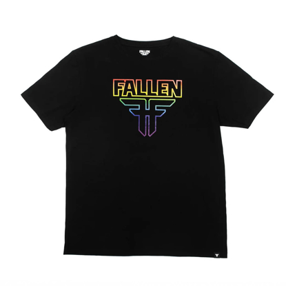 FALLEN INSIGNIA T-SHIRT BLACK/RAINBOW XL