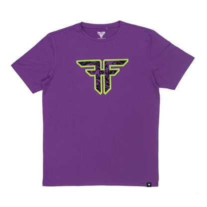 FALLEN TRADEMARK T-SHIRT PURPLE/LIME L