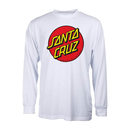 SANTA CRUZ CLASSIC DOT LONGSLEEVE WHITE M