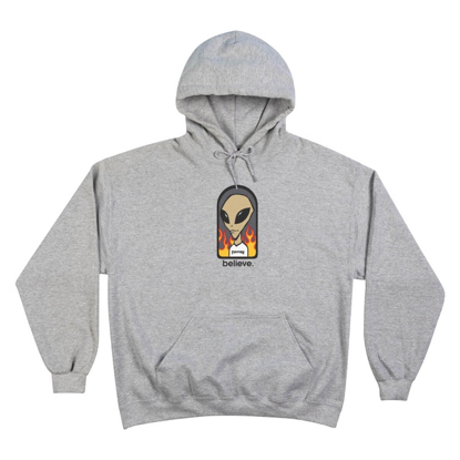 THRASHER MAGAZINE X ALIEN WORKSHOP BELIEVE HOOD GRAY S