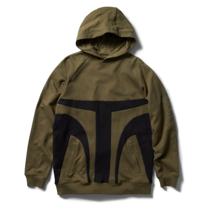 DC STAR WARS MANDO COLOR BLOCK PULLOVER HOODIE IVY GREEN / BLACK L