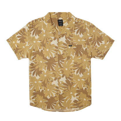 RVCA POP FLORAL WOVEN TOP KHAKI M