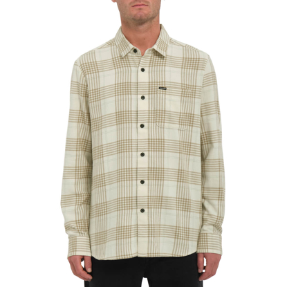 VOLCOM CADEN PLAID LONGSLEEVE DIRTY WHITE M