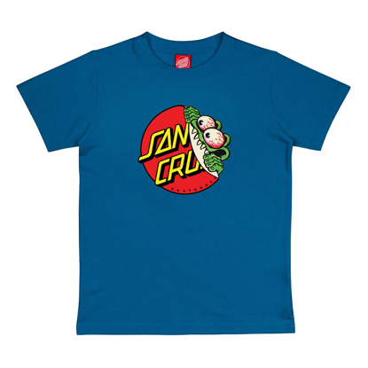 SANTA CRUZ YOUTH BEWARE DOT FRONT T-SHIRT COBALT 10-12