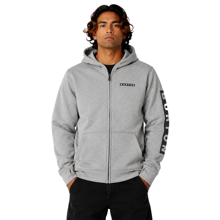 BURTON KIDS' OAK FULL-ZIP HOODIE GRAY HEATHER M