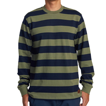 RVCA CHAINMAIL STRIPE LS INDIGO L