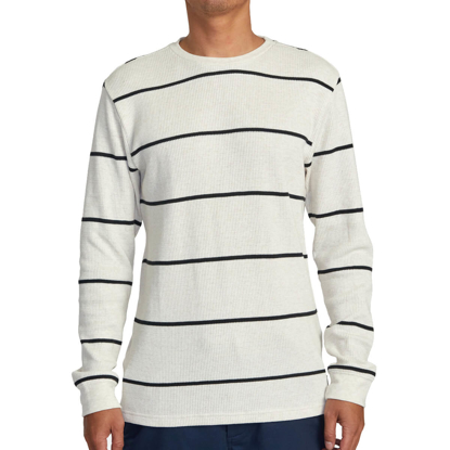 RVCA DAY SHIFT THERMAL STRIPE LS OATMEAL L