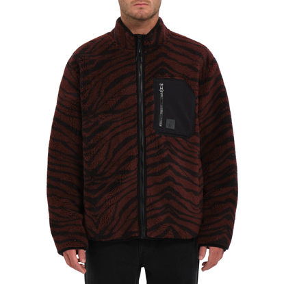 VOLCOM MUZZER FUZZAR ZIP HOODIE BITTER CHOCOLATE S