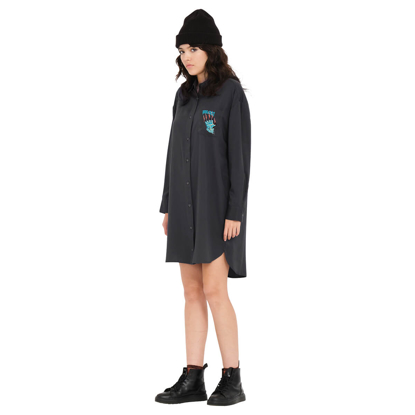 VOLCOM FA MAX SHERMAN DRESS HEATHER BLACK M