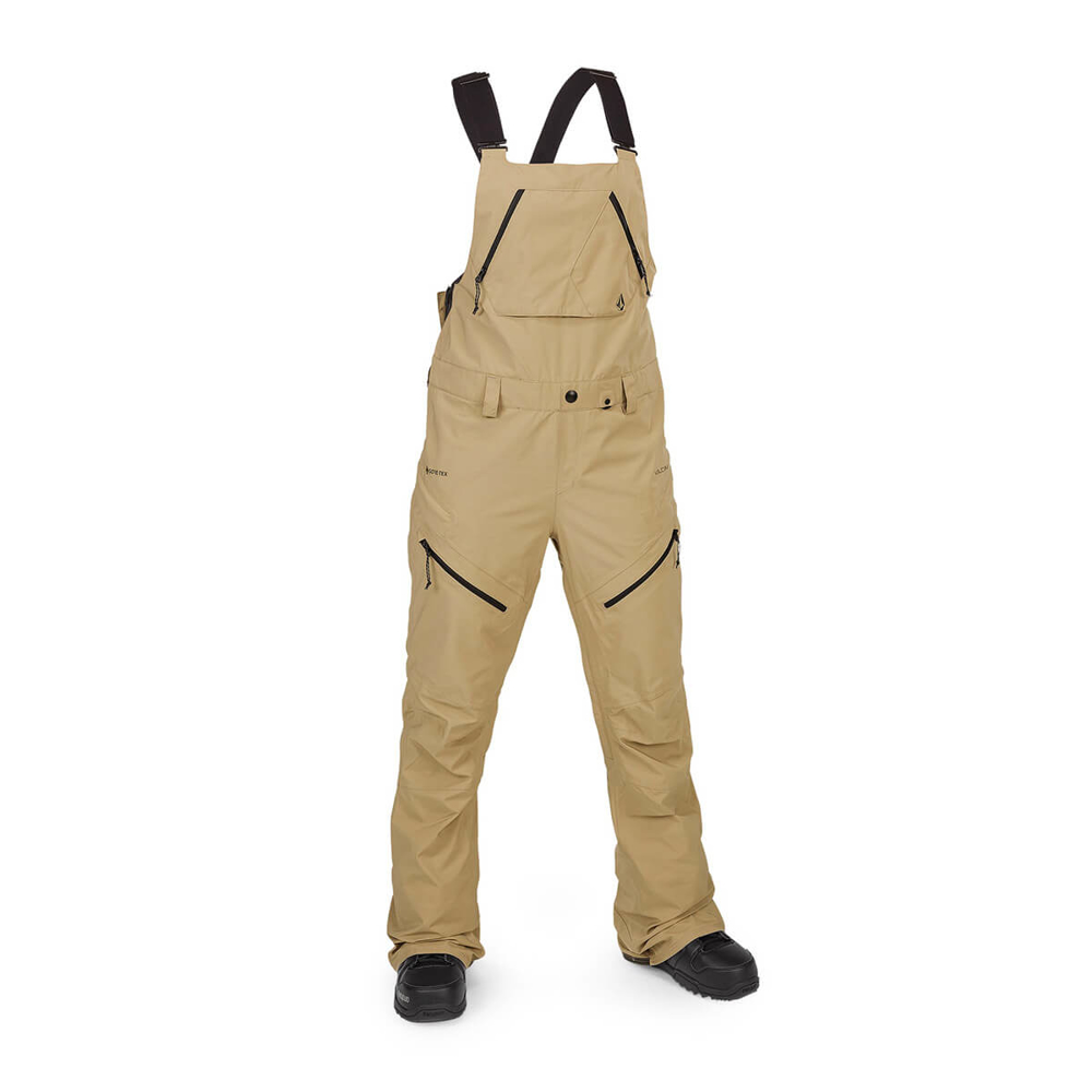 VOLCOM ELM STRETCH GORE BIB OVERALL DARK KHAKI S