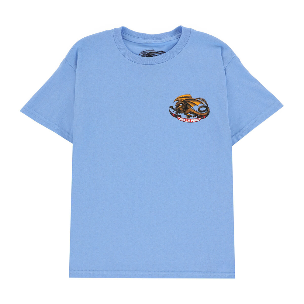 POWELL OVAL DRAGON YOUTH T-SHIRT CAROLINA BLUE M