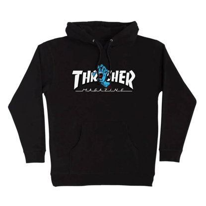 SANTA CRUZ THRASHER SCREAMING LOGO HOODED PULLOVER BLACK S