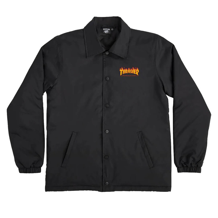 SANTA CRUZ THRASHER FLAME DOT COACH JACKET BLACK XL