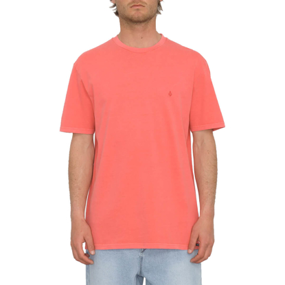 VOLCOM SOLID STONE EMB T-SHIRT WASHED RUBY S
