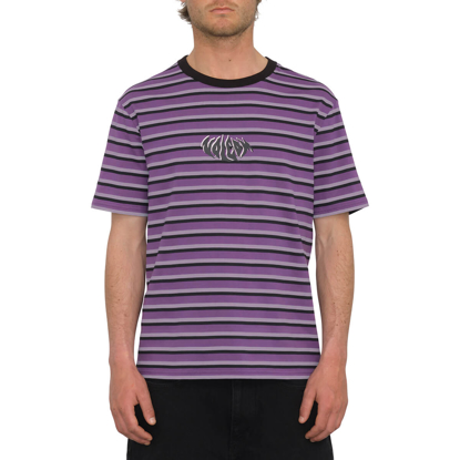 VOLCOM RAYEAH STRIPES T-SHIRT DEEP PURPLE S